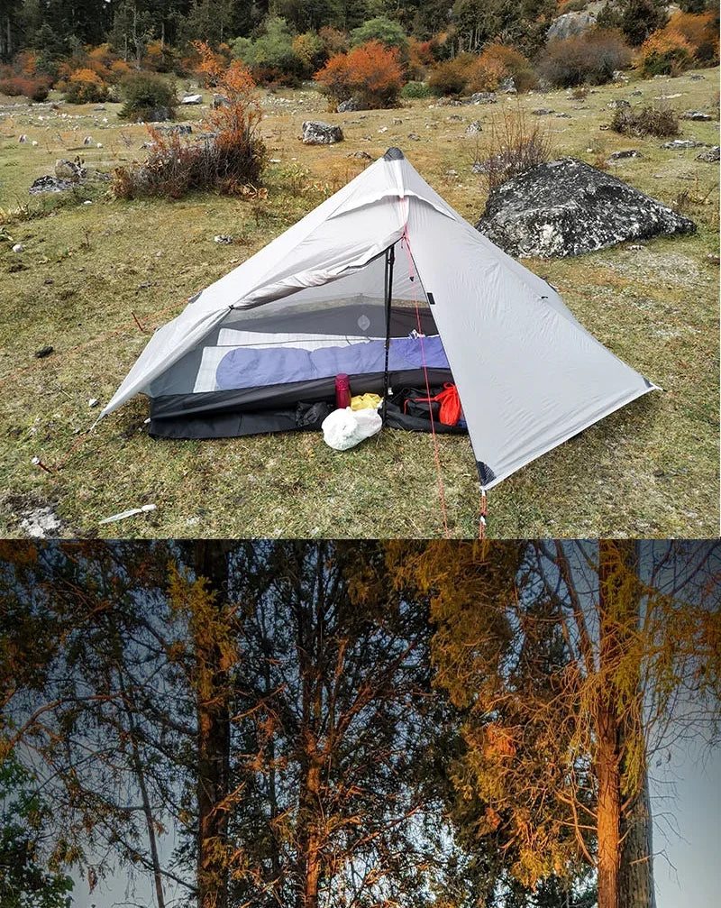 3F UL GEAR LanShan 1 pro Just 690 Grams 1 Person Outdoor Ultralight Camping Tent 3/4 Season 230*80*125CM Two Side Camping Tent
