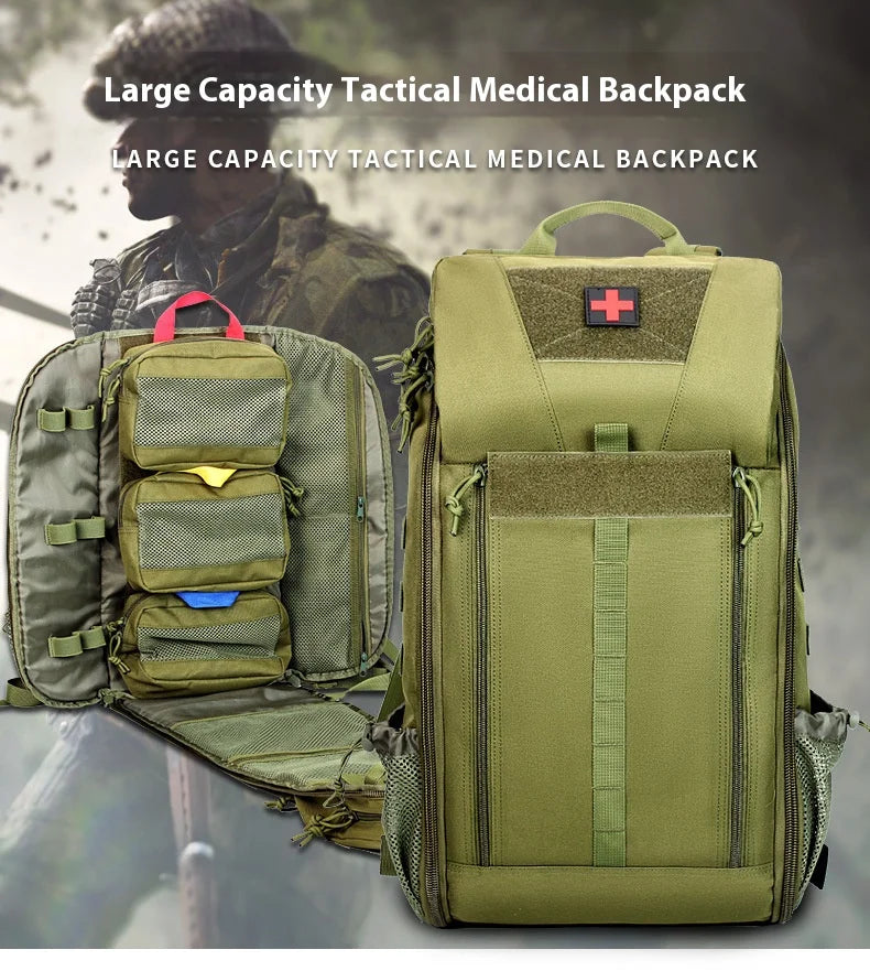 Tactical Medical Backpack MOLLE Detachable Med Kit - Quick-Access Military Survival Emergency Pack for Camping First Aid