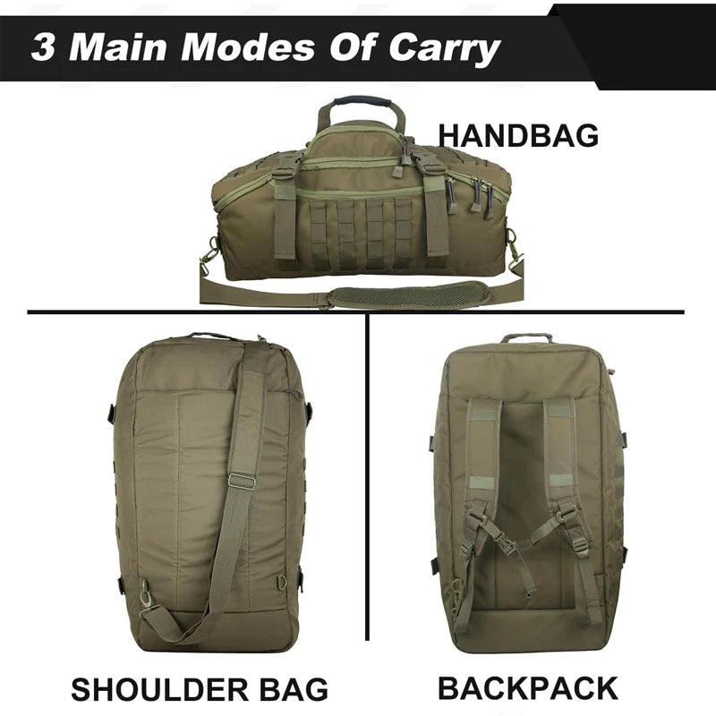 LQARMY 30L 45L 80L Tactical Military Backpack Gym Duffle Bag for Men Camping Sports Travel Workout Weekender Deployment 3 in 1