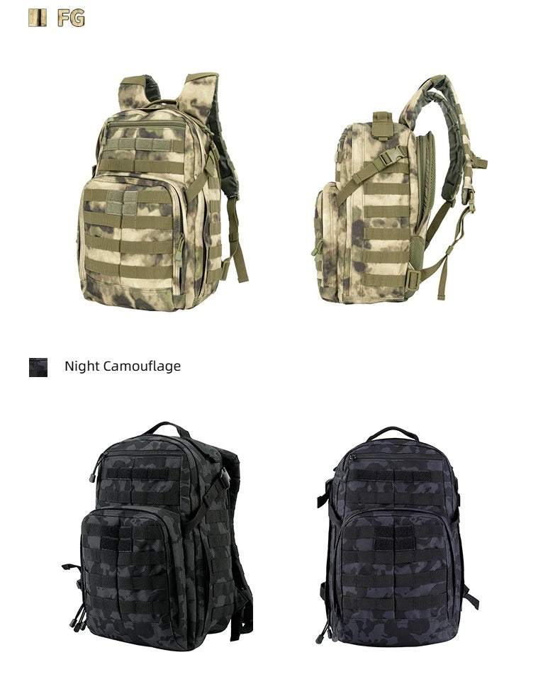 25L Tactical Assault Backpack Classic 12-hour Outdoor Camouflage Sports Backpack Wear-Resistant Oxford Cloth