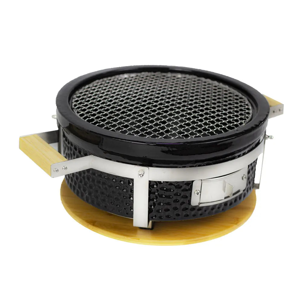 Small Ceramic Hibachi Grill - Customizable Japanese BBQ Table (Indoor/Outdoor Charcoal Grill, Portable Barbecue）