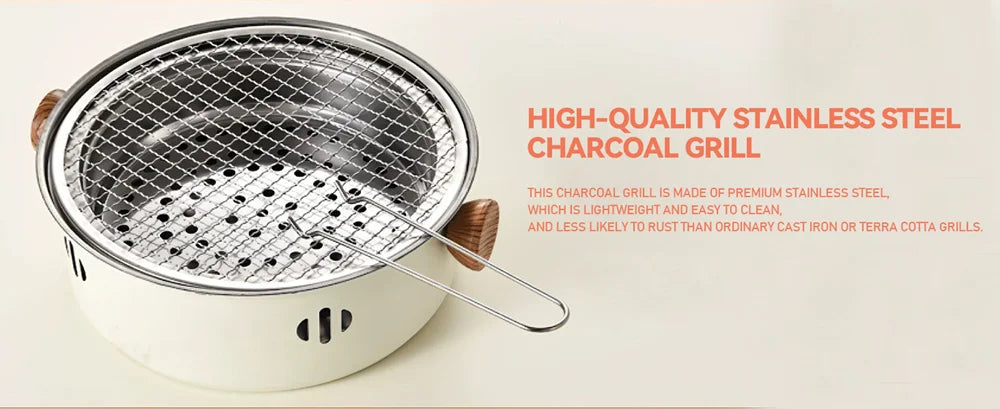 Mini Charcoal Barbecue Grill for Home Outdoor Camping Beach Picnic BBQ Grill Barbecue Stove, Multifunctional Charcoal BBQ Stove