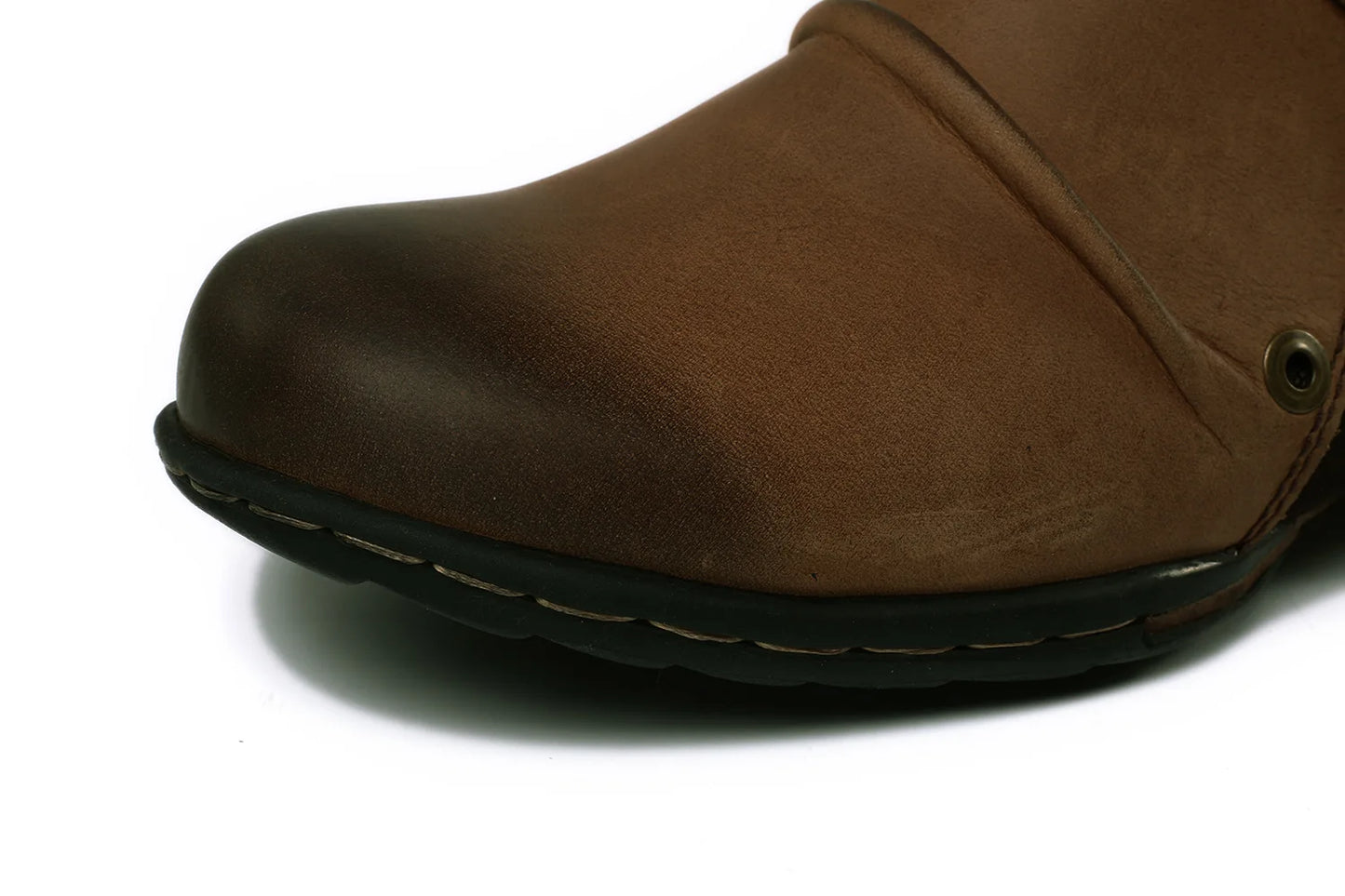 2025 New In Men Boots Luxury Handmade Men Ankle Boots Metal Buckle Zipper Motorcycle Boots Outdoor Plus Size 39-48 Punk Bottines