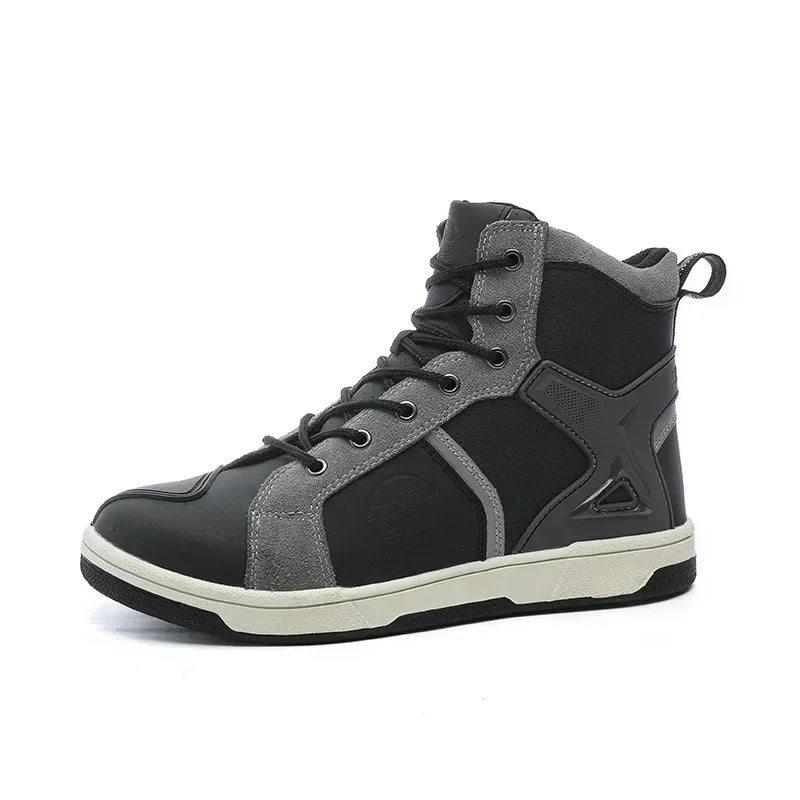 Men's Red Casual Motorcycle Boots – Summer Off-Road Riding Shoes, Motocross Style – Compatible with BMW & Honda Motorbikes