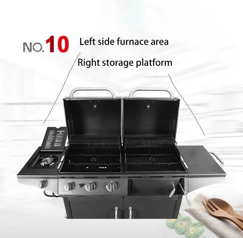 Homemade High Standard Stainless Steel Outdoor Garden High End Auto Ignition 3 Burners Gas Bbq Grill Barbecue BBQ