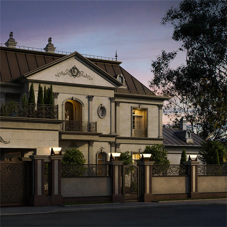 LED Solar Light Outdoor Garden Column Lamps Post Lights Waterproof Fence Gate Cap Lighting Lantern Head Fixture Patio Decoration