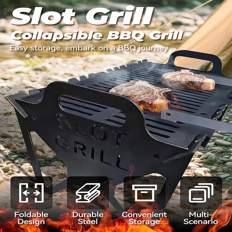 Outdoor Camping Foldable Barbecue Grill Stainless Steel Portable BBQ Grill Barbecue Accessorie
