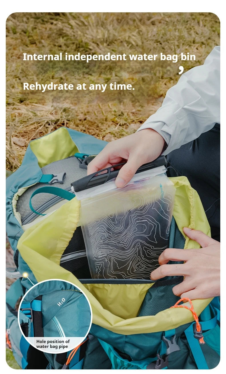 Naturehike Hiking Backpack Waterproof 45/55/65L Knapsack Climbing Travel Outdoor Sports Large Capacity Nylon Bag With Rain Cover