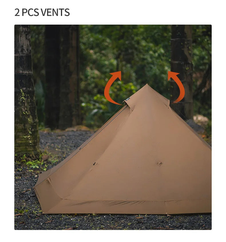 Thous Winds Capricorns 2 Person Tent Ultralight Hiking Tent Trekking Poles Tent 15D Ripstop Nylon Both Side Silicon Outdoor Tent