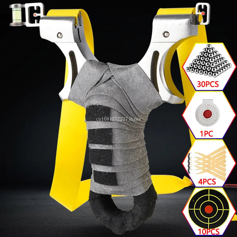 High Precision Shooting Sling Shot Stainless Steel Slingshot Powerful Sling Outdoor Flat Rubber Band Catapult Sports Accessories
