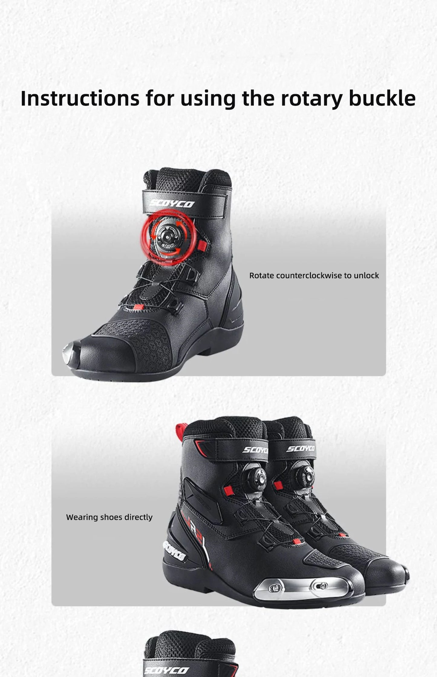 SCOYCO Motocross Boots Men Anti-fall Non-slip Motorcycle Protective Boots Breathable Wear-resistant Motorcyclist Shoes Equipment