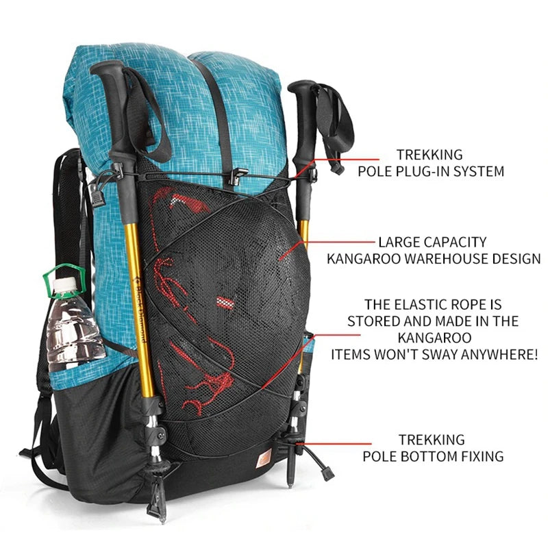 3F UL GEAR QiDian Hiking Backpack 40+16L Outdoor Waterproof Climbing Bag Qi Dian UltraLight Pack Trekking Men Women